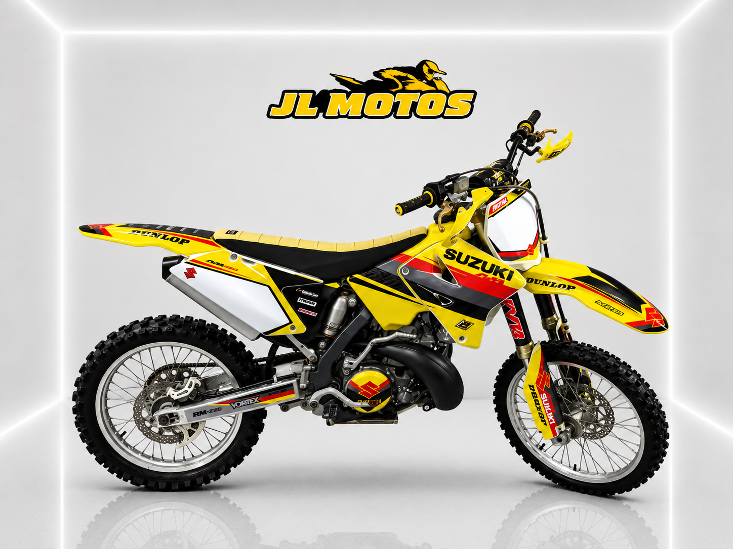 Suzuki RM 250 2 Tempos 2008 amarela de motocross à venda na JL Motos Braga