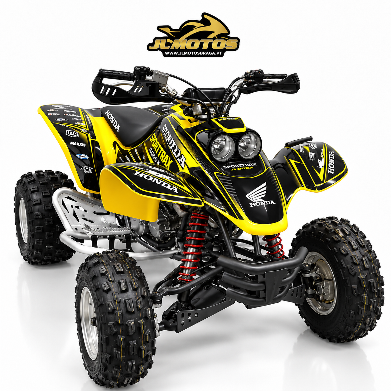 Honda Sportrax 400 amarela de 2002 à venda na JL Motos Braga.